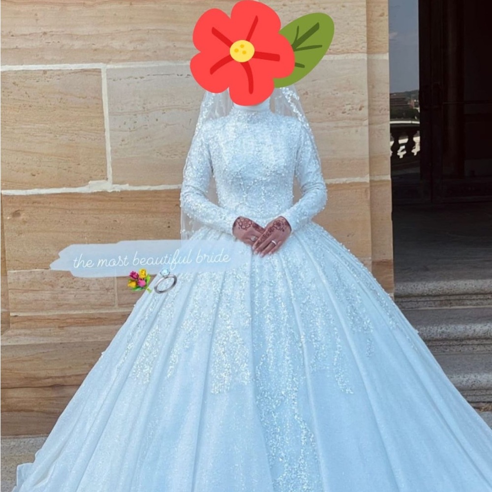 Elegant White Bridal Gown modest
